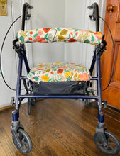 Load image into Gallery viewer, Rollator walker seat cover and back rest bar cover in Rifle Paper co Camont floral