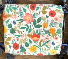 Load image into Gallery viewer, Rollator walker seat cover and back rest bar cover in Rifle Paper co Camont floral