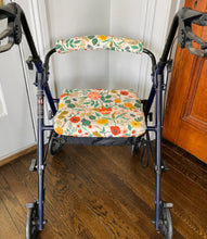 Load image into Gallery viewer, Rollator walker seat cover and back rest bar cover in Rifle Paper co Camont floral