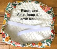 Load image into Gallery viewer, Rollator walker seat cover and back rest bar cover in Rifle Paper co Camont floral