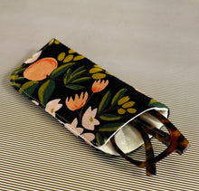 Load image into Gallery viewer, Black Citrus Padded Glasses Case – Linen Cotton Quilted Sleeve for Sunglasses & Reading Glasses | Stylish Protective Cover