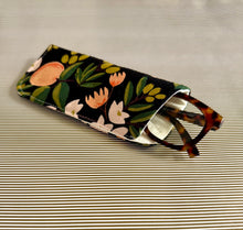 Load image into Gallery viewer, Black Citrus Padded Glasses Case – Linen Cotton Quilted Sleeve for Sunglasses & Reading Glasses | Stylish Protective Cover