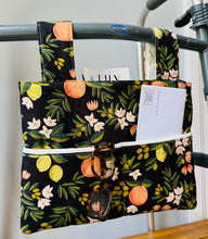 Load image into Gallery viewer, Black citrus and flora walker bag