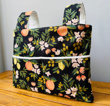 Load image into Gallery viewer, Black citrus and flora walker bag