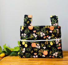 Load image into Gallery viewer, Black citrus and flora walker bag