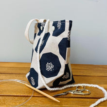 Load image into Gallery viewer, Black koka linen yarn ball bag with handle for knitters