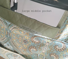 Load image into Gallery viewer, Spa blue medallion walker bag and optional glasses case