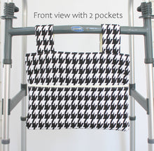 Load image into Gallery viewer, Black and white houndstooth walker bag
