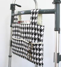 Load image into Gallery viewer, Black and white houndstooth walker bag