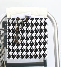 Load image into Gallery viewer, small black and white houndstooth walker bag