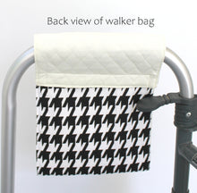 Load image into Gallery viewer, small black and white houndstooth walker bag