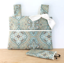 Load image into Gallery viewer, Spa blue medallion walker bag and optional glasses case