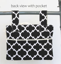 Load image into Gallery viewer, Elegant black and white lattice walker bag