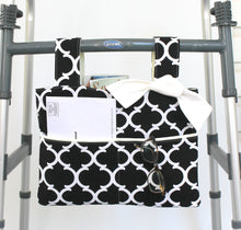 Load image into Gallery viewer, Elegant black and white lattice walker bag