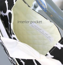 Load image into Gallery viewer, Elegant black and white lattice walker bag