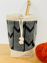Load image into Gallery viewer, Minimalist black and white crafter's project bag
