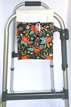 Load image into Gallery viewer, small holiday walker bag, Christmas walker bag, stylish small walker tote, Christmas gift for mom, small rollator bag, Rifle Paper co gift