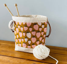 Load image into Gallery viewer, Strawberry project and knitting bag