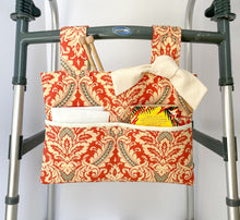 Load image into Gallery viewer, Coral damask walker bag