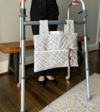 Load image into Gallery viewer, Minimalist gray and white walker bag