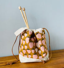 Load image into Gallery viewer, Strawberry project and knitting bag