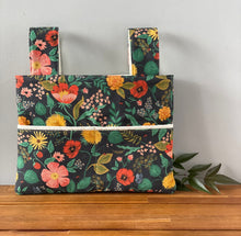 Load image into Gallery viewer, Rifle Paper Co fabric black floral walker bag