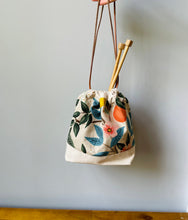 Load image into Gallery viewer, Citrus and Flora crafting project tote