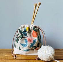 Load image into Gallery viewer, Citrus and Flora crafting project tote