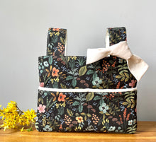 Load image into Gallery viewer, Rifle Paper co black floral walker bag with pockets