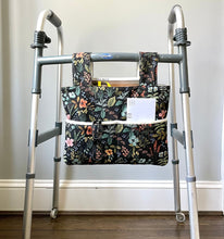 Load image into Gallery viewer, Rifle Paper co black floral walker bag with pockets