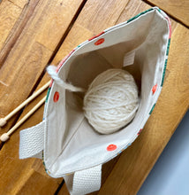 Load image into Gallery viewer, Small daisy Rifle Paper co yarn ball bag for knitters