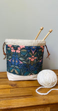 Load image into Gallery viewer, Moody floral drawstring knitter's bag