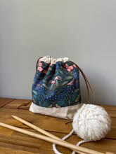 Load image into Gallery viewer, Moody floral drawstring knitter's bag