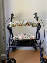 Load image into Gallery viewer, Rollator walker seat cover and back rest bar cover in Amalfi garden