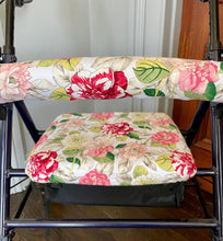 Load image into Gallery viewer, Rollator walker seat cover and back rest bar cover in pink floral