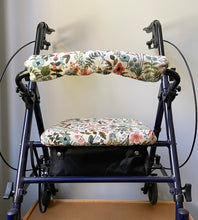 Load image into Gallery viewer, Rollator walker seat cover and back rest bar cover in Amalfi garden
