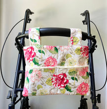 Load image into Gallery viewer, White and pink rose garden walker bag