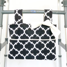 Load image into Gallery viewer, Elegant black and white lattice walker bag