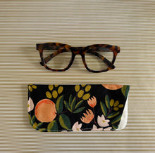 Load image into Gallery viewer, Black Citrus Padded Glasses Case – Linen Cotton Quilted Sleeve for Sunglasses &amp; Reading Glasses | Stylish Protective Cover
