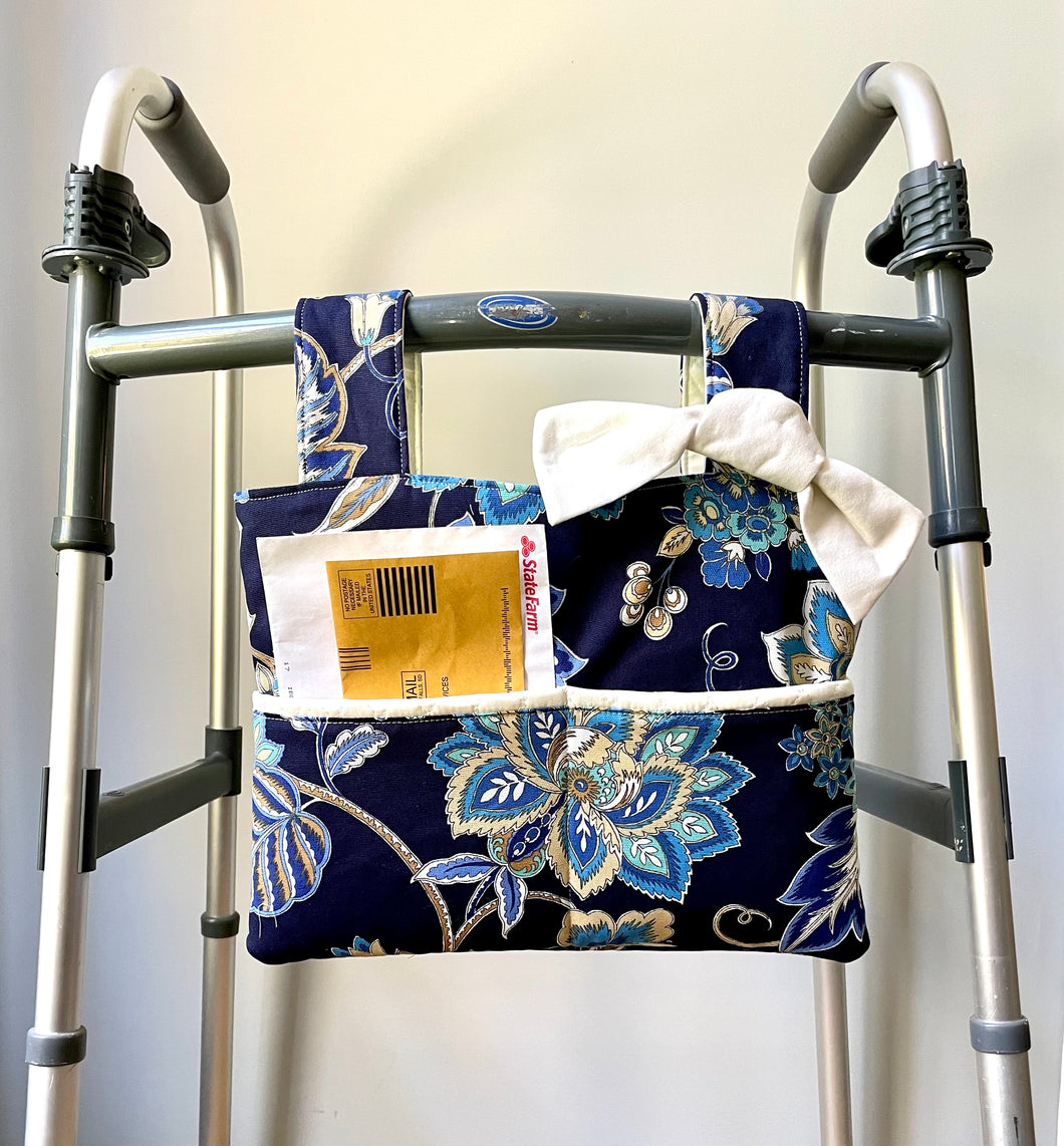 Navy floral walker bag
