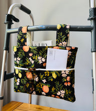 Load image into Gallery viewer, Black citrus and flora walker bag
