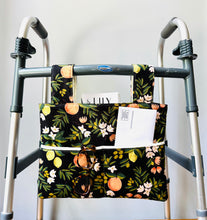 Load image into Gallery viewer, Black citrus and flora walker bag
