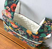 Load image into Gallery viewer, Floral black walker bag with multiple pockets
