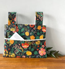 Load image into Gallery viewer, Floral black walker bag with multiple pockets
