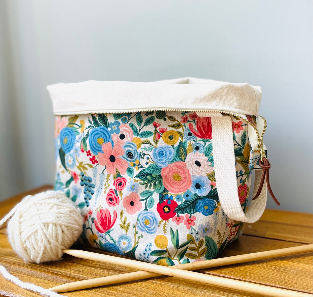 XL knitting project bag in Spring Floral