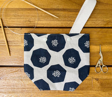 Load image into Gallery viewer, Black koka linen yarn ball bag with handle for knitters
