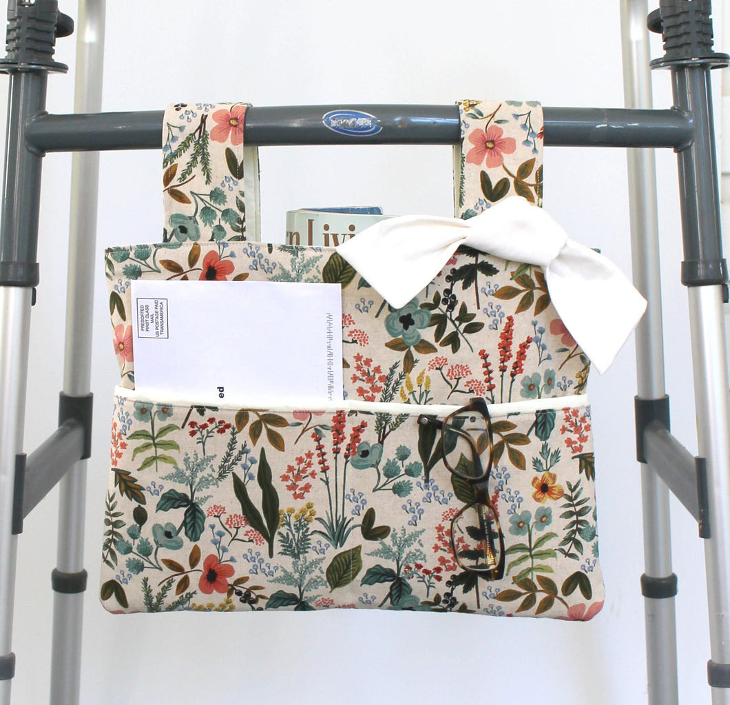 Floral linen walker bag
