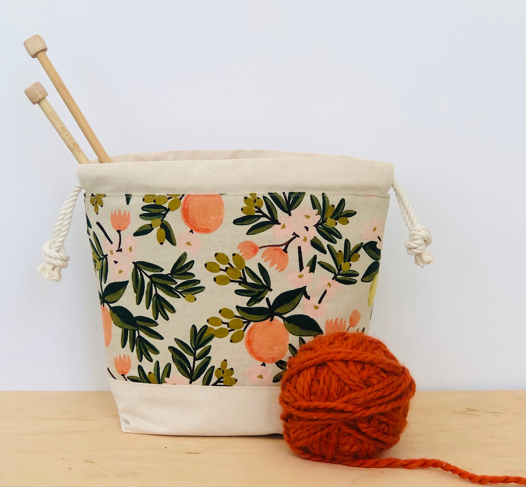 Rifle Paper co bag citrus floral crafter's project bag