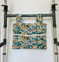 Load image into Gallery viewer, Rifle paper co Les Fleurs, floral walker bag, gift for grandma,  Rifle paper Co bag, stylish rollator bag, pretty walker tote

