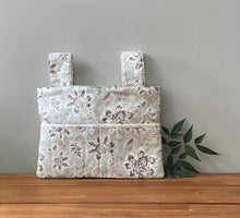Load image into Gallery viewer, stylish blue walker bag, walker tote, walker bag with pockets, nursing home needs, hip replacement gift, walker bag for elderly
